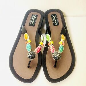 New Grandco Colorful Beaded Boho Sandals